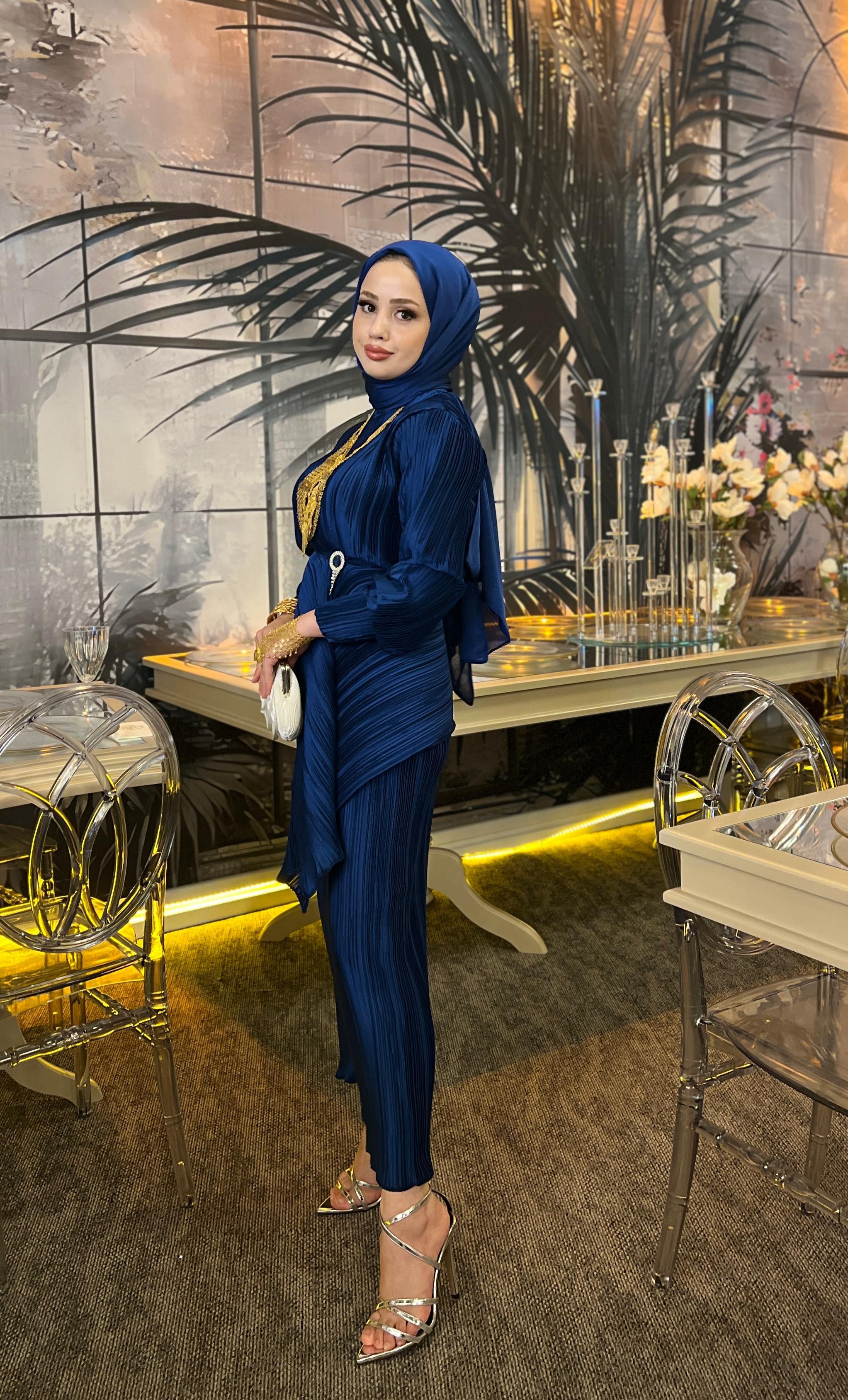 LACİVERT JANJAN ŞAL