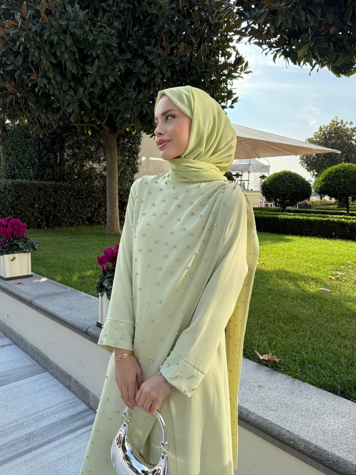 MOONLİGHT ABAYA TAKIM YEŞİL