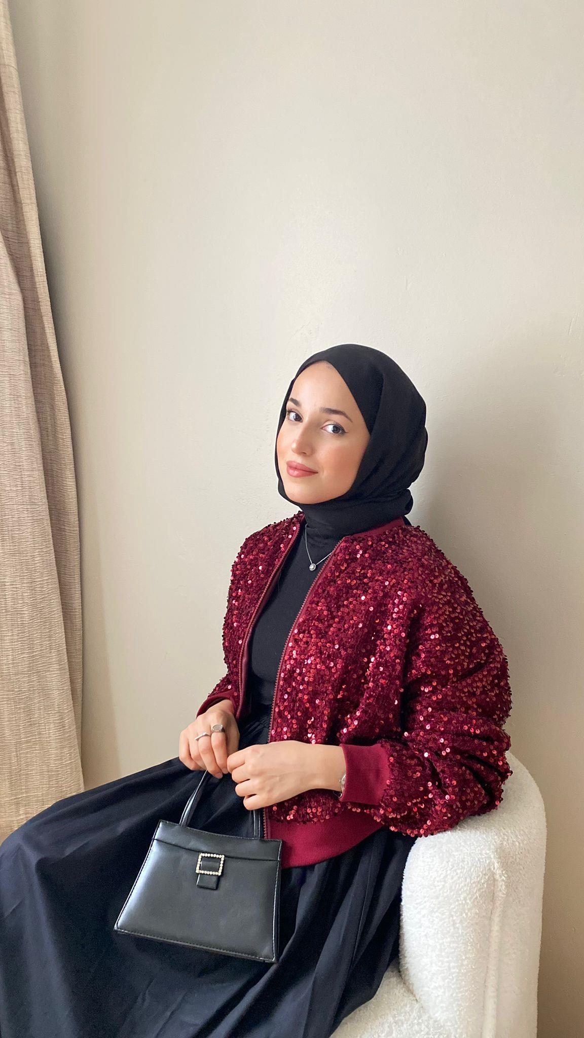 Payetli Ceket Kırmızı