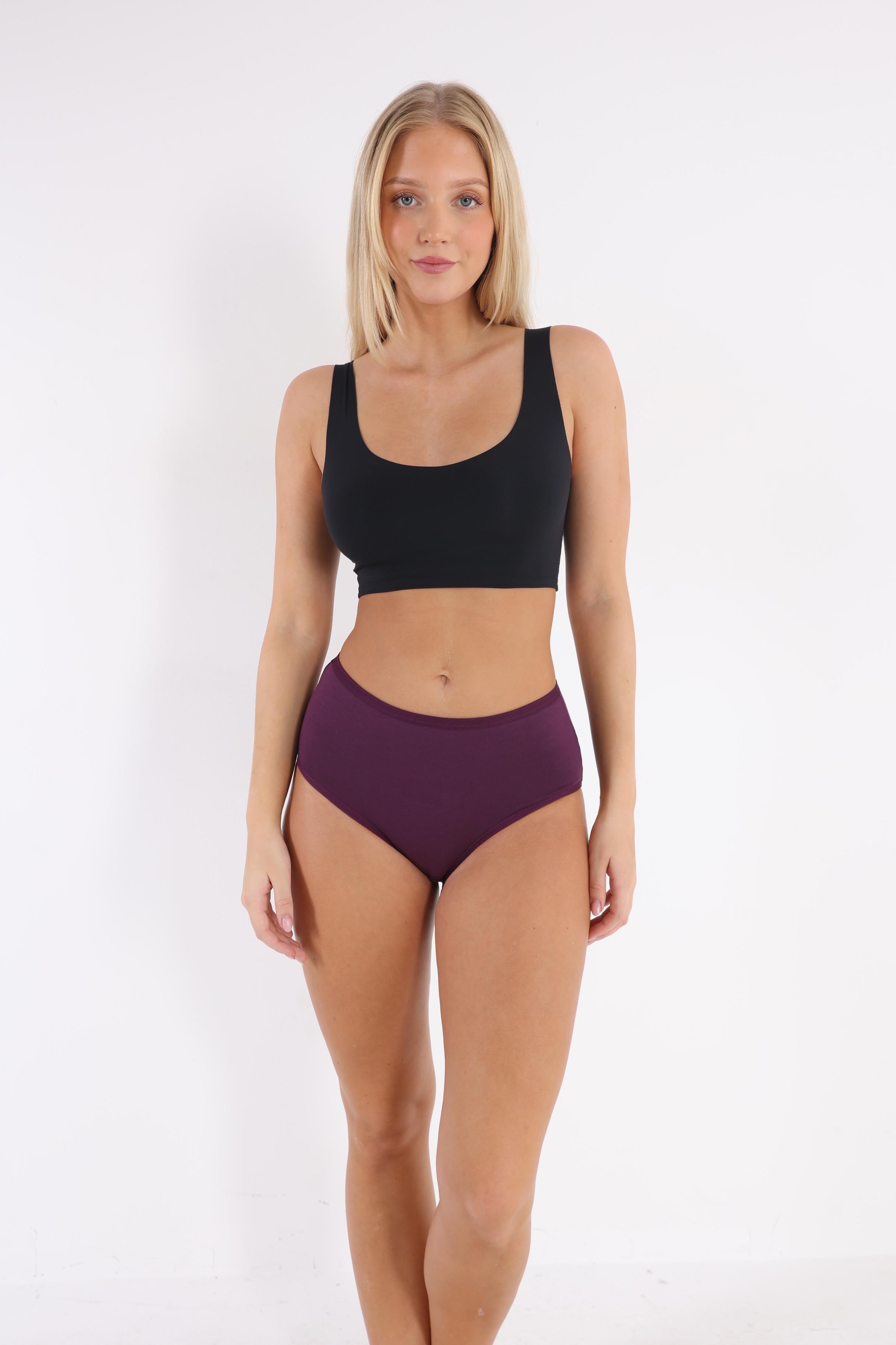 3Lü Adet Mor Rengi Yüksek Bel Bayan Bato