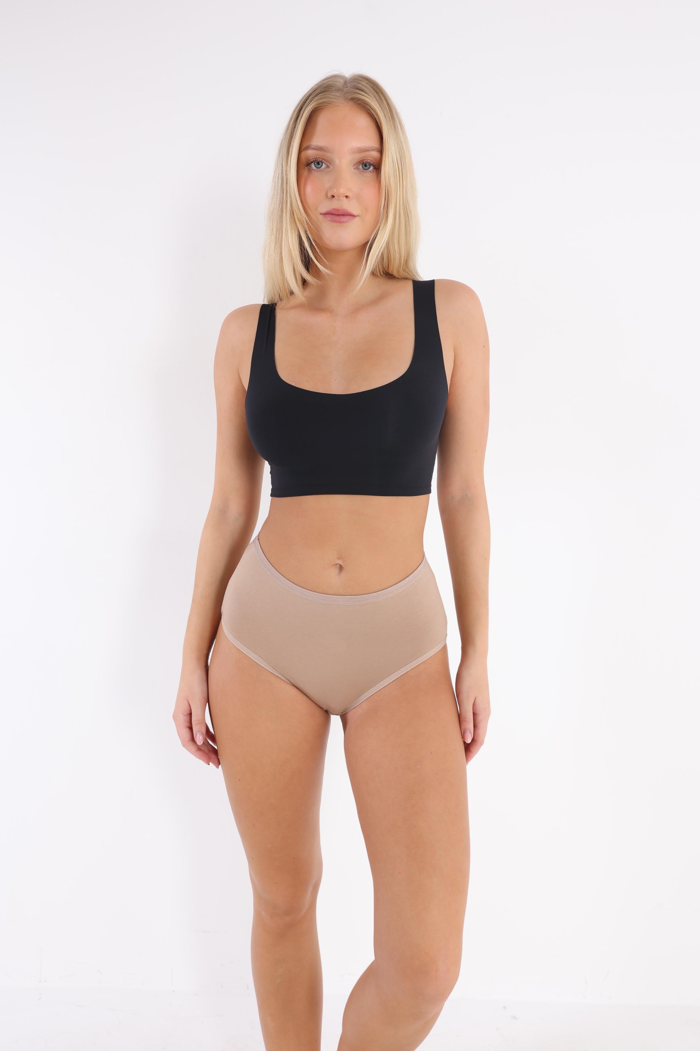 3Lü Adet Taş Rengi Yüksek Bel Bayan Bato