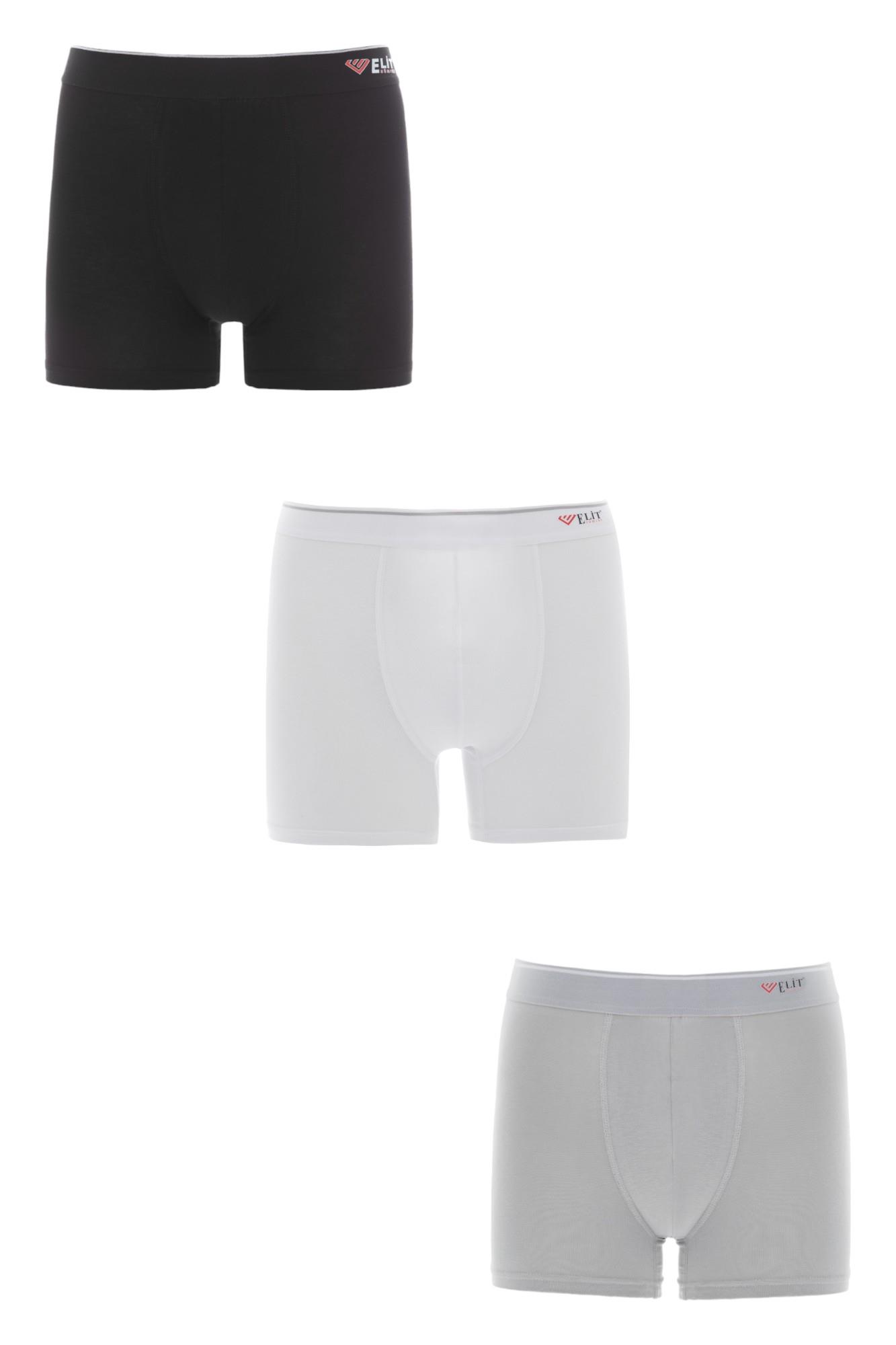 Erkek Pamuklu Likralı Boxer 3Lü Paket