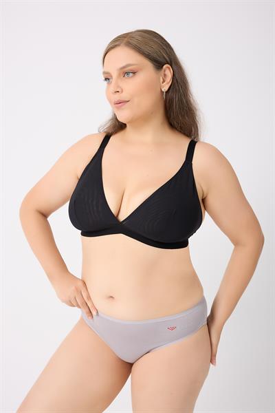 3Lü Adet Gri Rengi Pamuklu Bayan Bikini