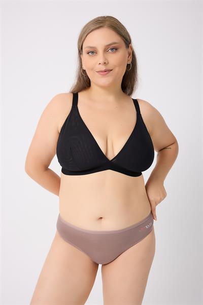 3Lü Adet Kahverengi Pamuklu Bayan Bikini