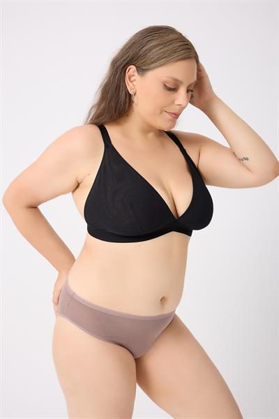 3Lü Adet Kahverengi Pamuklu Bayan Bikini