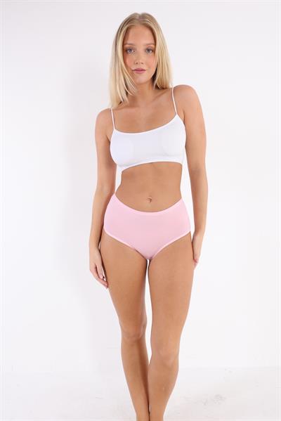 3Lü Adet Pembe Rengi Yüksek Bel Bayan Bato