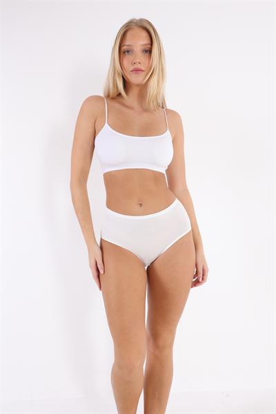 3Lü Adet Ekru Rengi yüksek bel bayan Bato