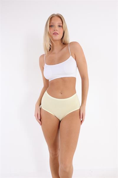 3Lü Adet Sari Rengi Yüksek Bel Bayan Bato