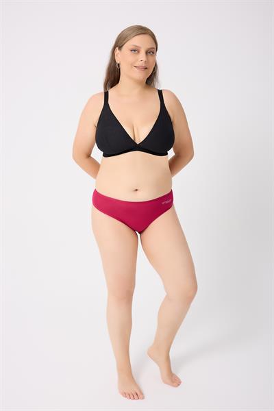 3Lü Adet Vişne Çürüğü Rengi Pamuklu Bayan Bikini