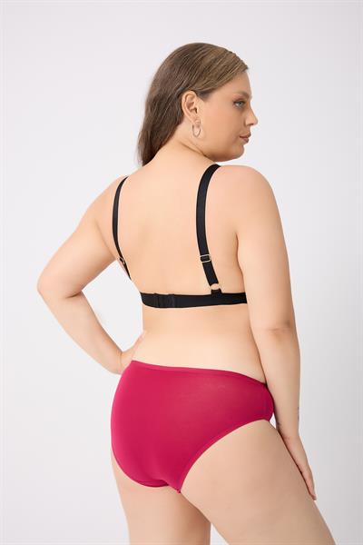 3Lü Adet Vişne Çürüğü Rengi Pamuklu Bayan Bikini