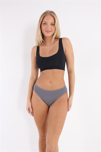 3Lü Füme Rengi Pamuklu Bayan Bikini