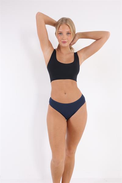 3Lü Lacivert Rengi Pamuklu Bayan Bikini