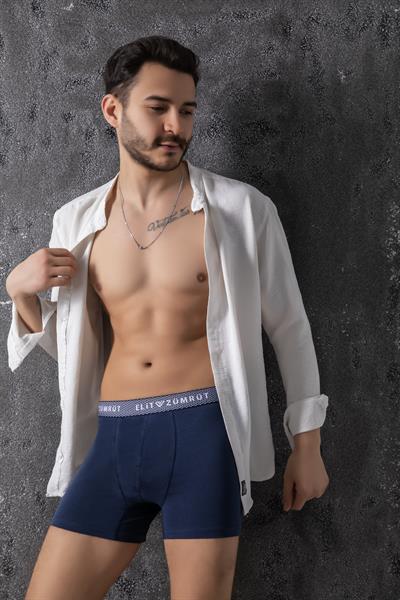 Erkek Baklava Lastikli Pamuklu Likralı Boxer 3Lü Paket