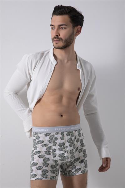 Erkek Desenli Pamuklu Likralı Boxer Yazılı Lastikli 3Lü Adet