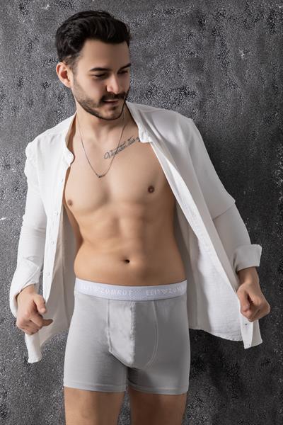Erkek Pamuklu Likralı Boxer Baklava Lastiklı 3Lü Paket