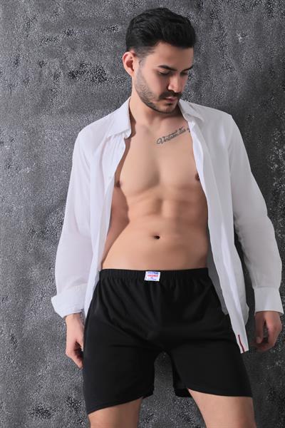Zümrüt Yıldızı Erkek Siyah Paçalı Don 6Lı Paket