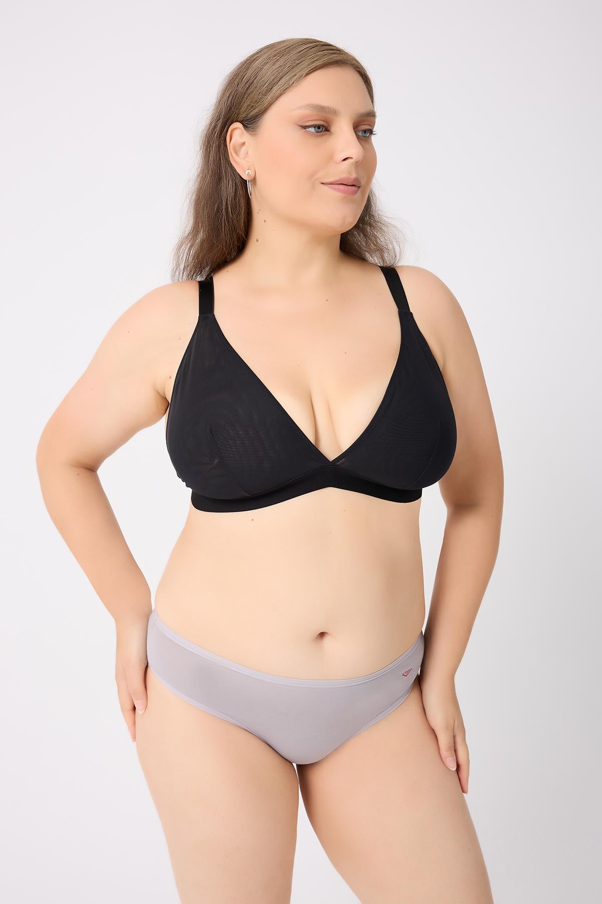 1883'Lü Bayan BikiniELİT ZÜMRÜT3'Lü Adet Gri Rengi Pamuklu Bayan Bikini