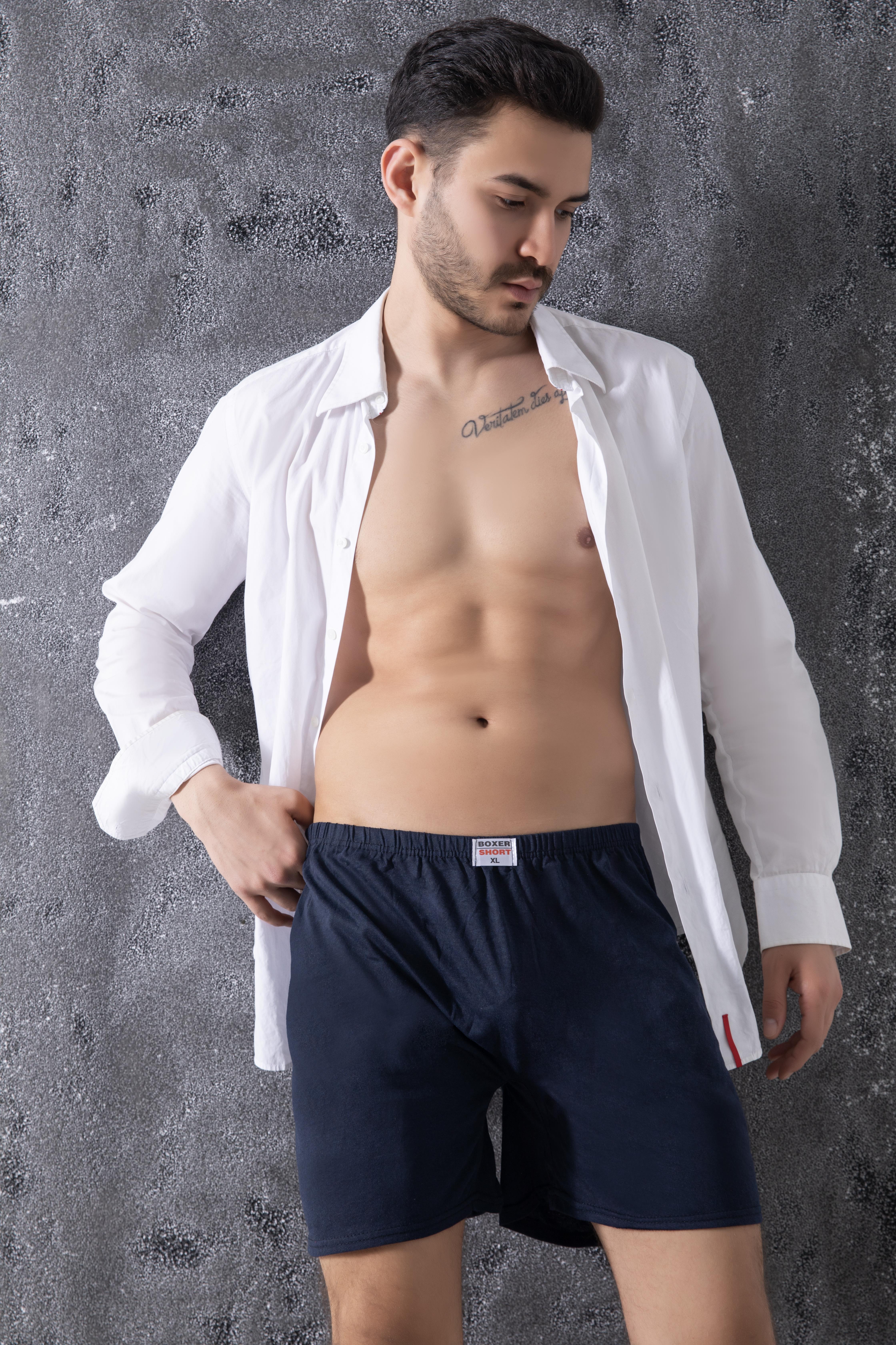 Zümrüt Yıldızı Erkek Lacivert Paçalı Don 6'Lı Paket
