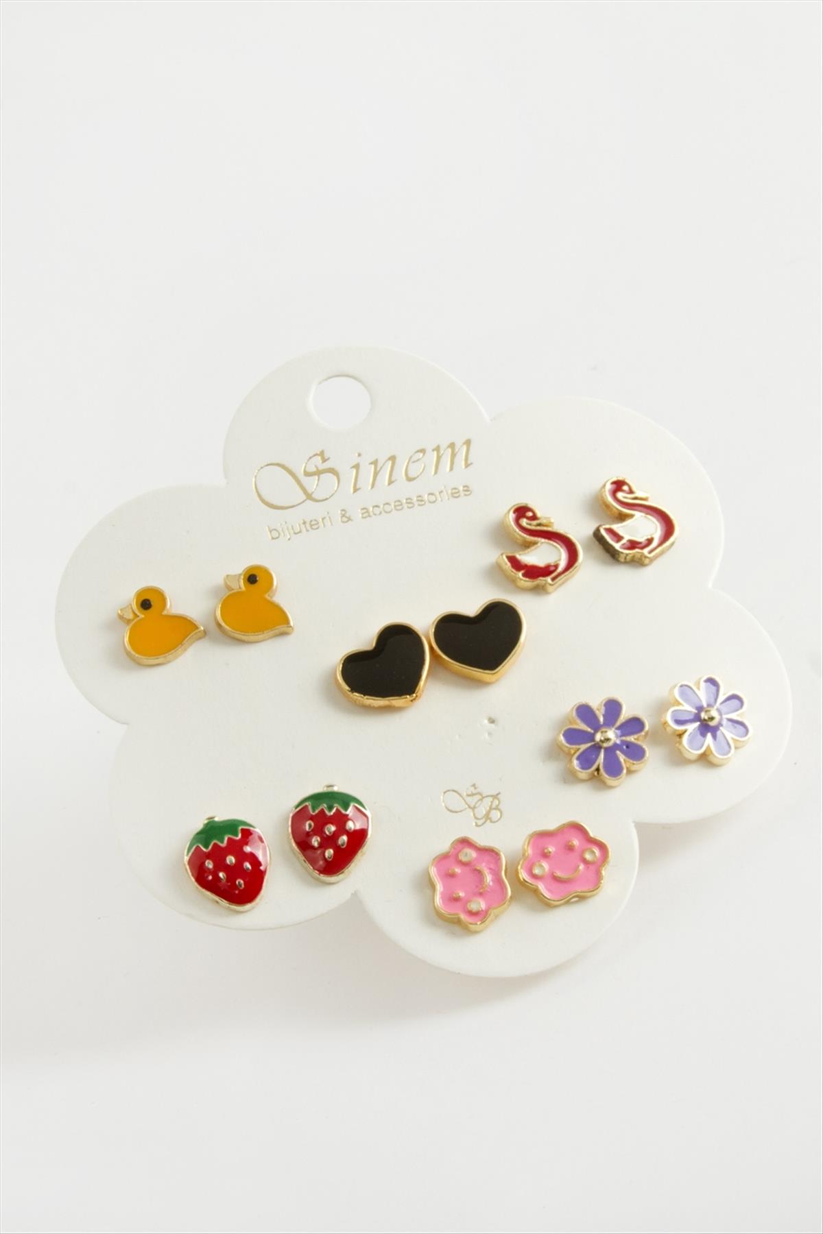 12 Adet Karışık Mineli Küpe