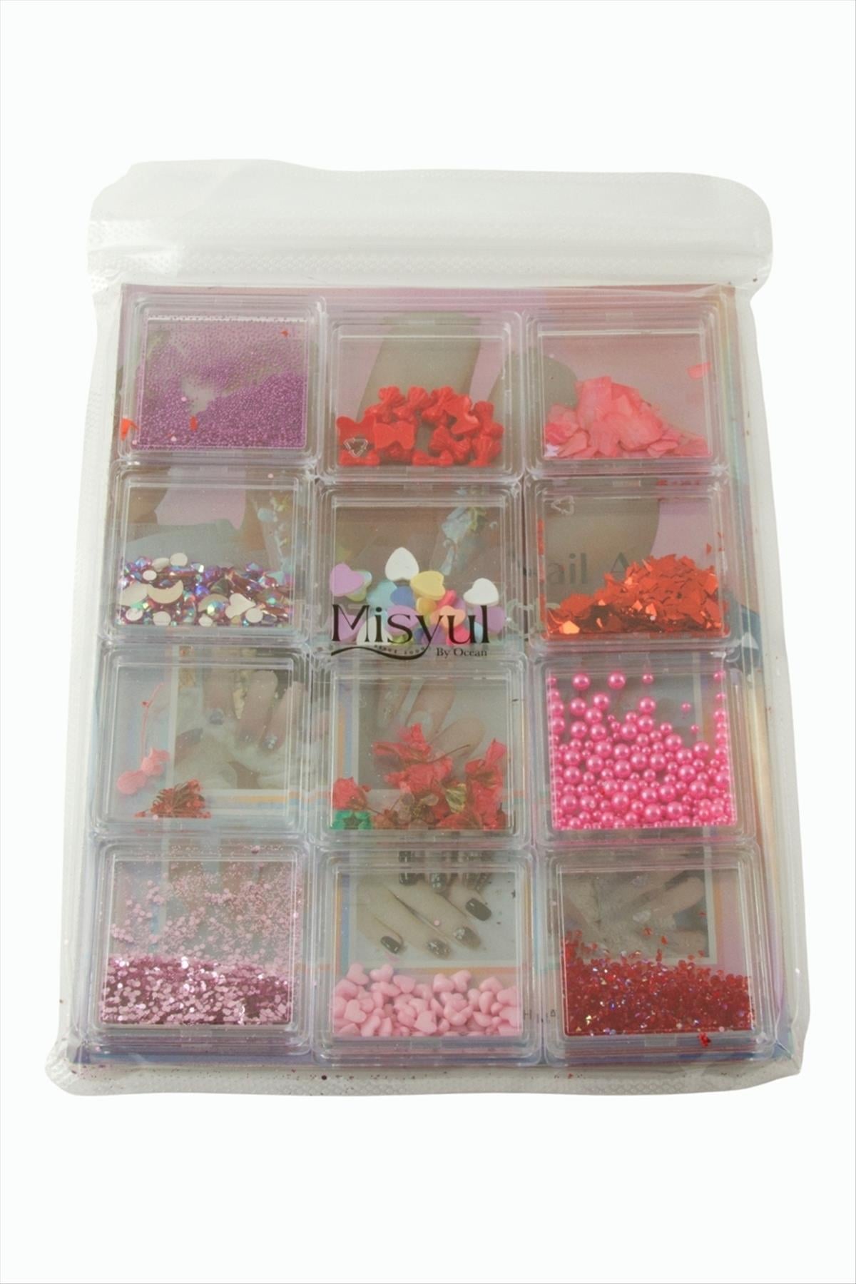 12 li Lüks Süsleme Taşı - Pembe