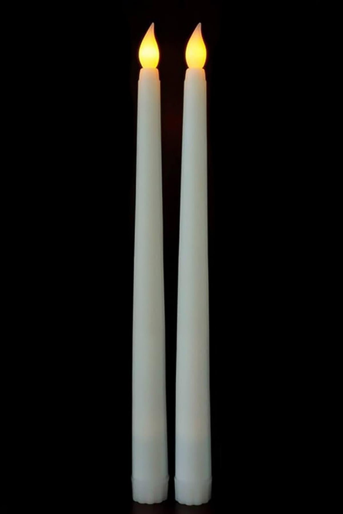 2 Adet Işıklı Şamdan Mum 34 cm