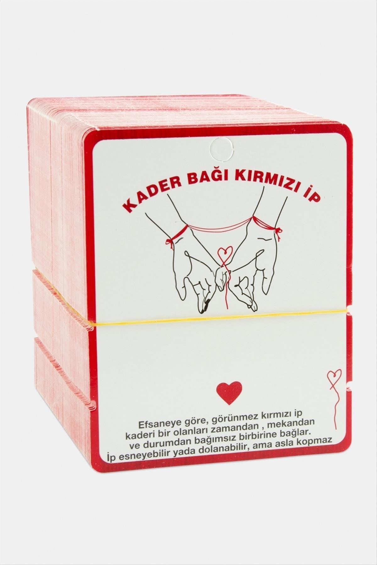 2-li Kader Bağı İp Bileklik Kartı Kırmızı