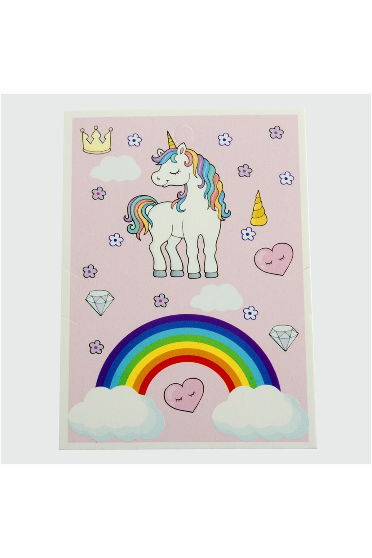 3lü Unicorn Bileklik Kartı-Pembe