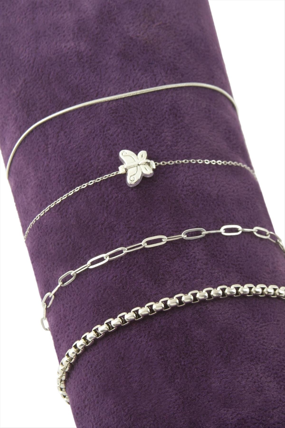 4 Adet Kelbek Zincir Bileklik