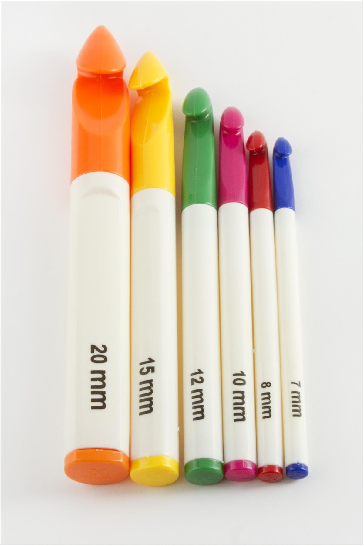 6 Adet Plastik Tığ 7-8-10-12-15-20 mm