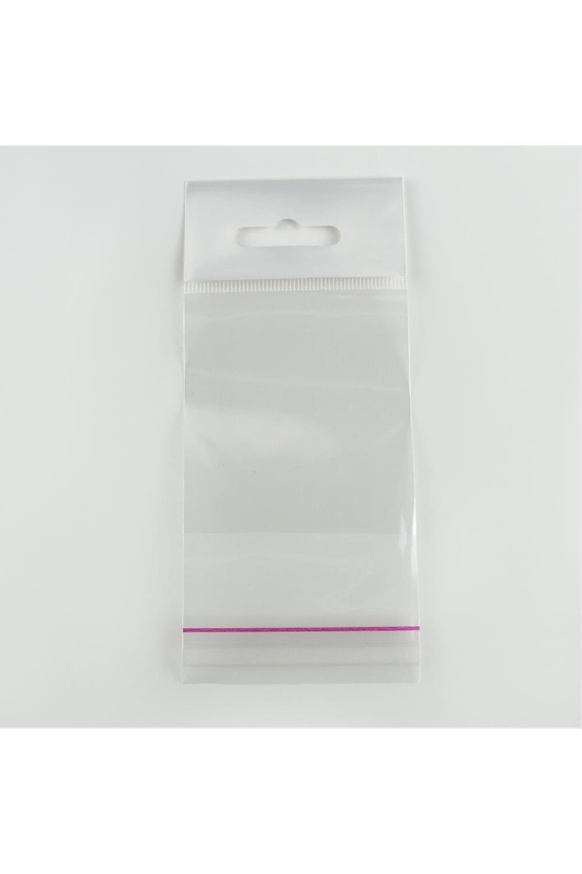 6*20 Yapışkanlı 1000 Adet Askılı Şeffaf Poşet