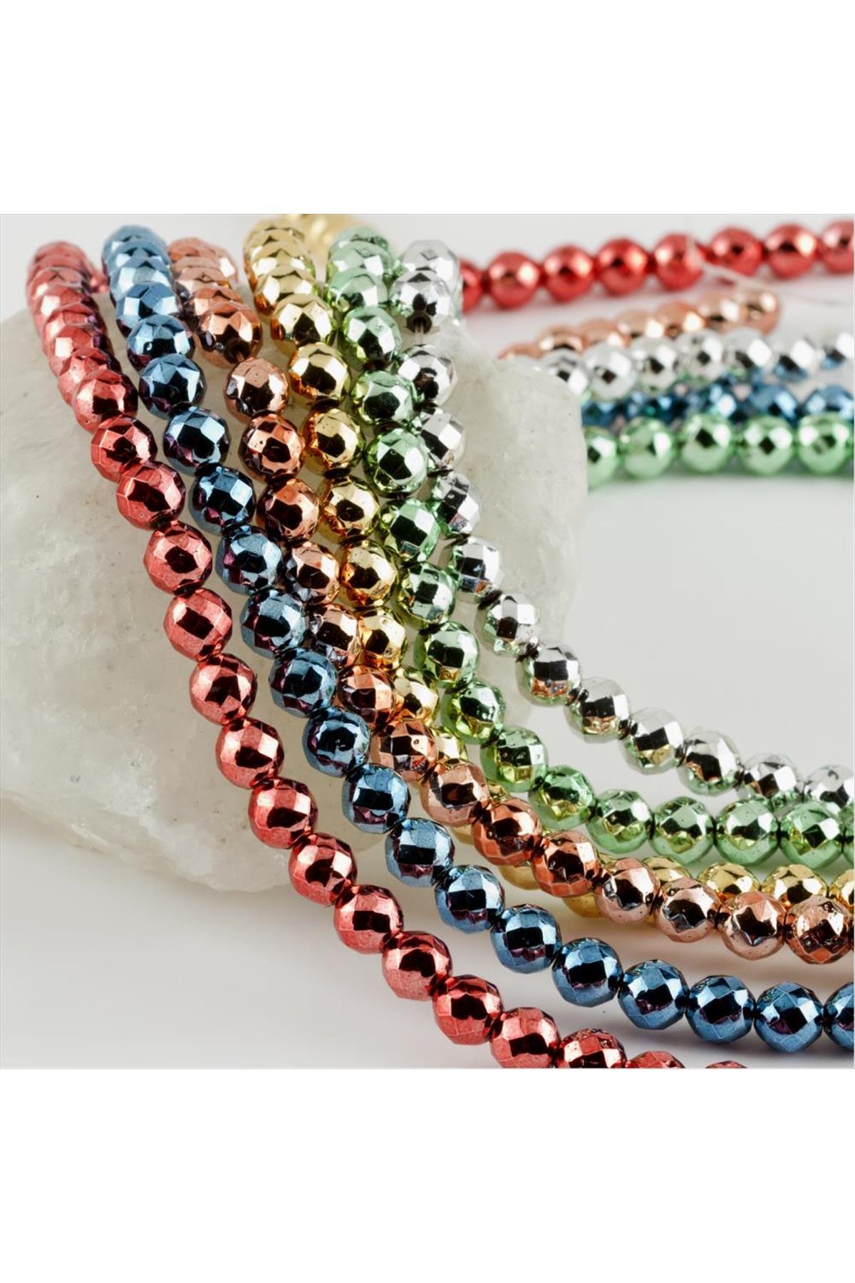 8 mm Fasetli Hematit Taşı-Roz
