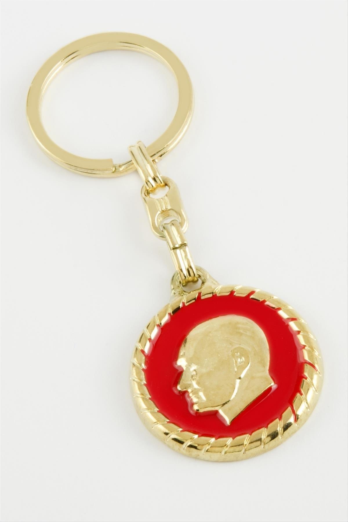 Atatürk Metal Anahtarlık-Sarı