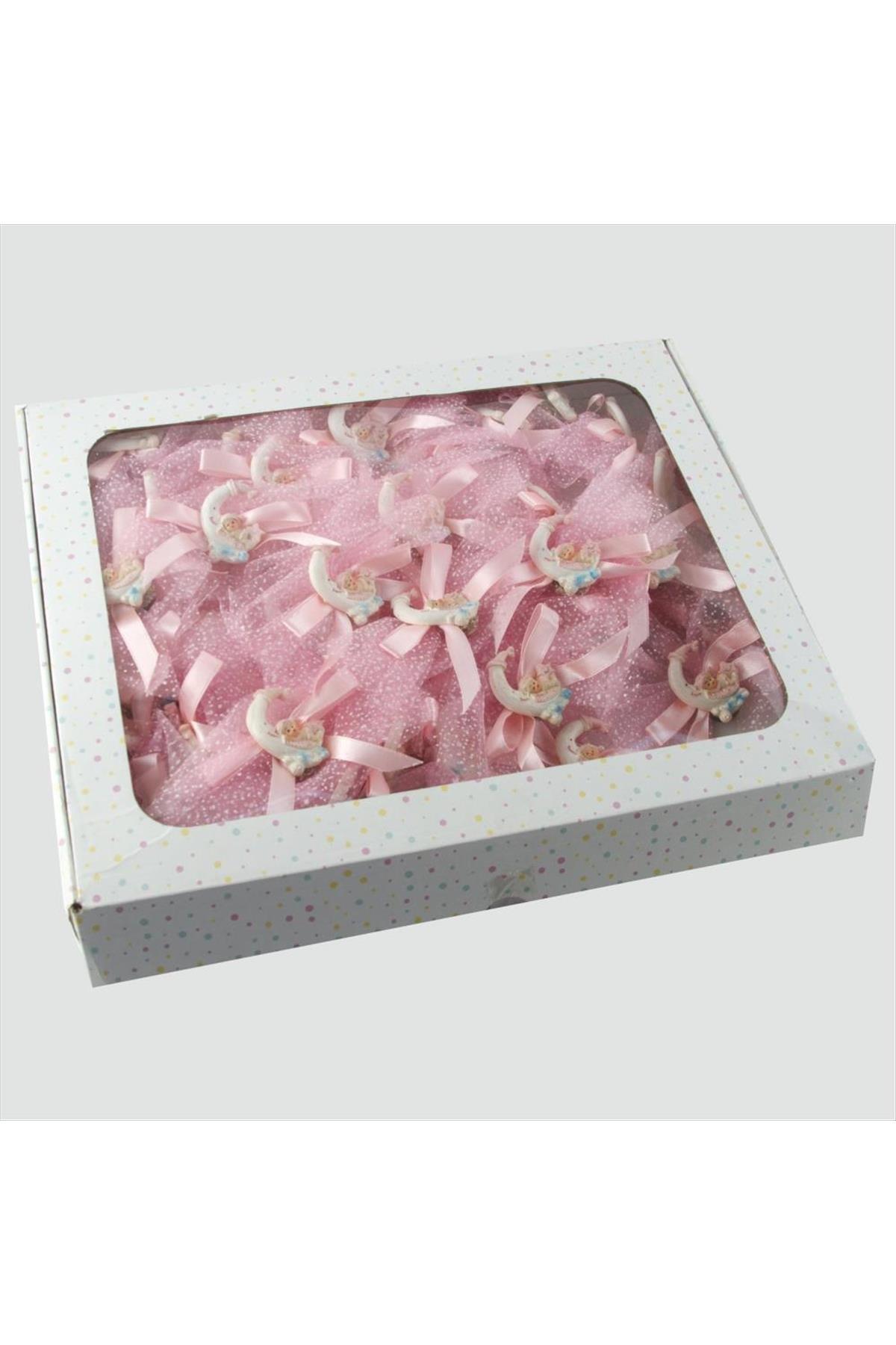Ay Figürlü Dolap Süsü-Pembe
