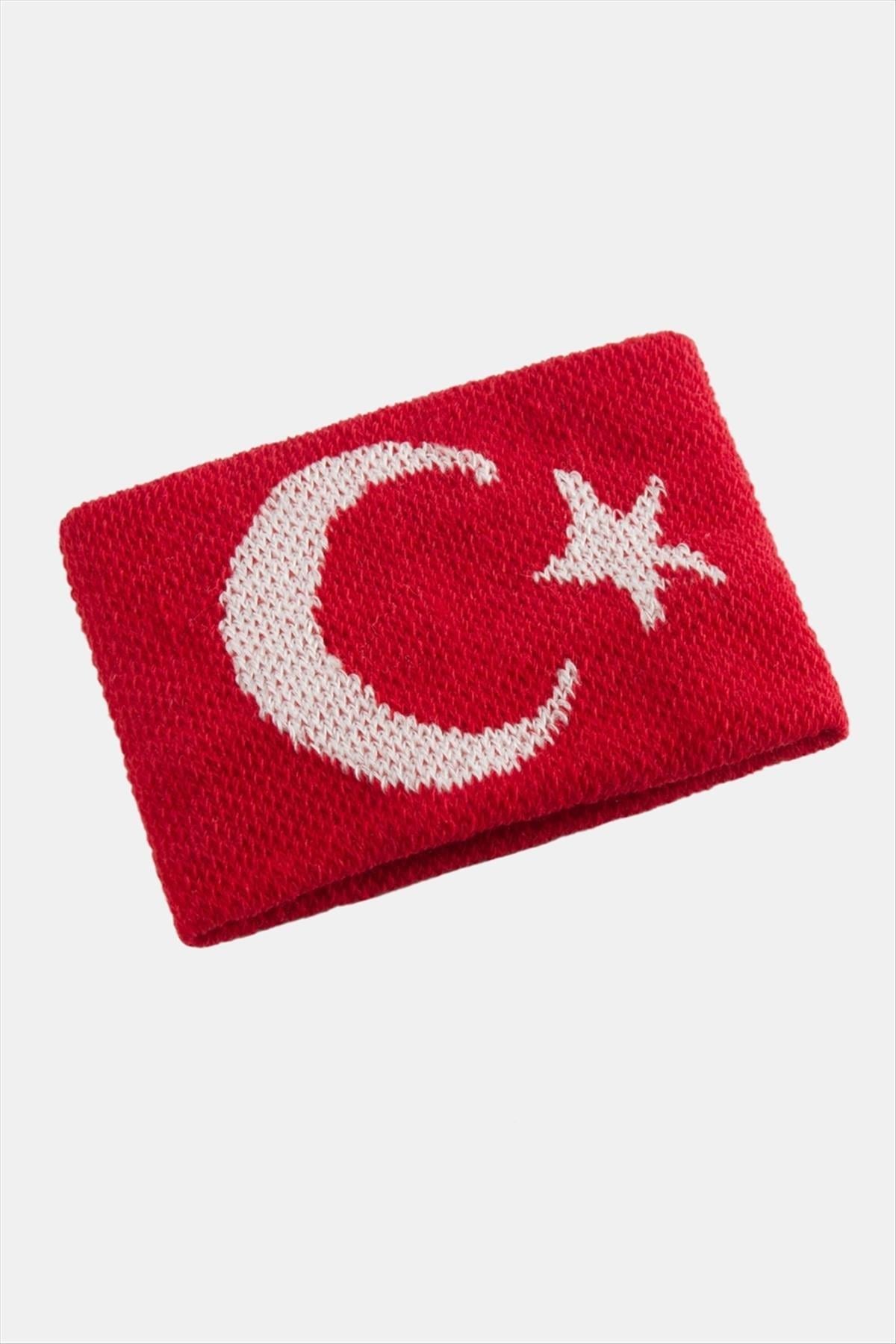 Ay Yıldız Beyaz Havlu Bileklik - Kırmızı