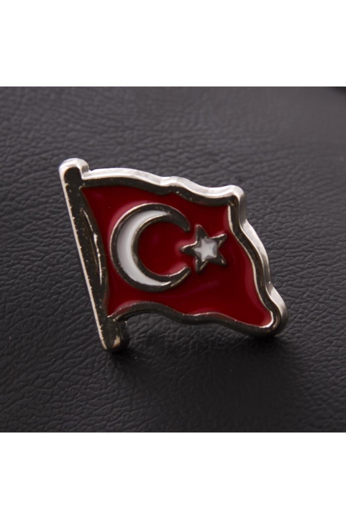 Ay Yıldız Yaka Rozet-Gri