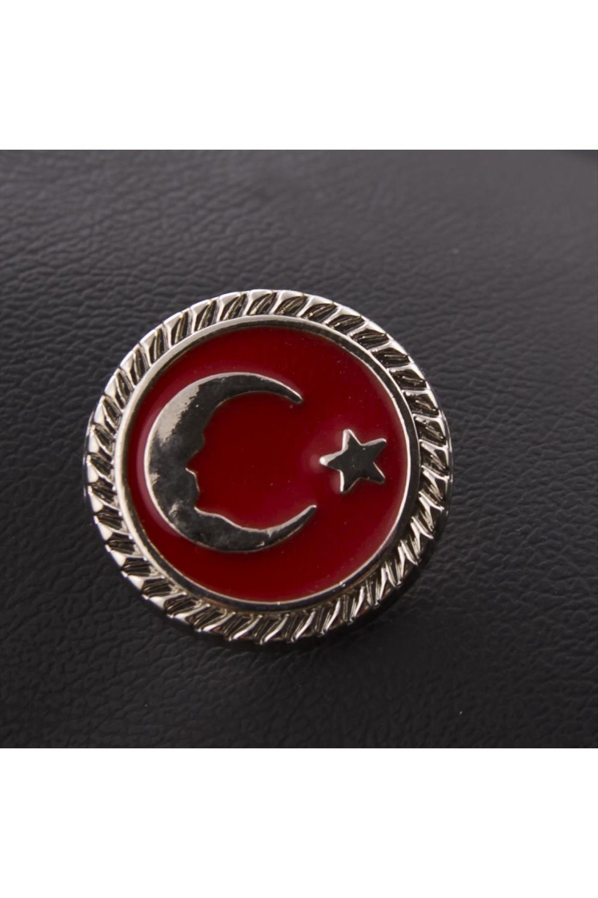 Ay Yıldız Yaka Rozet-Gümüş Rengi