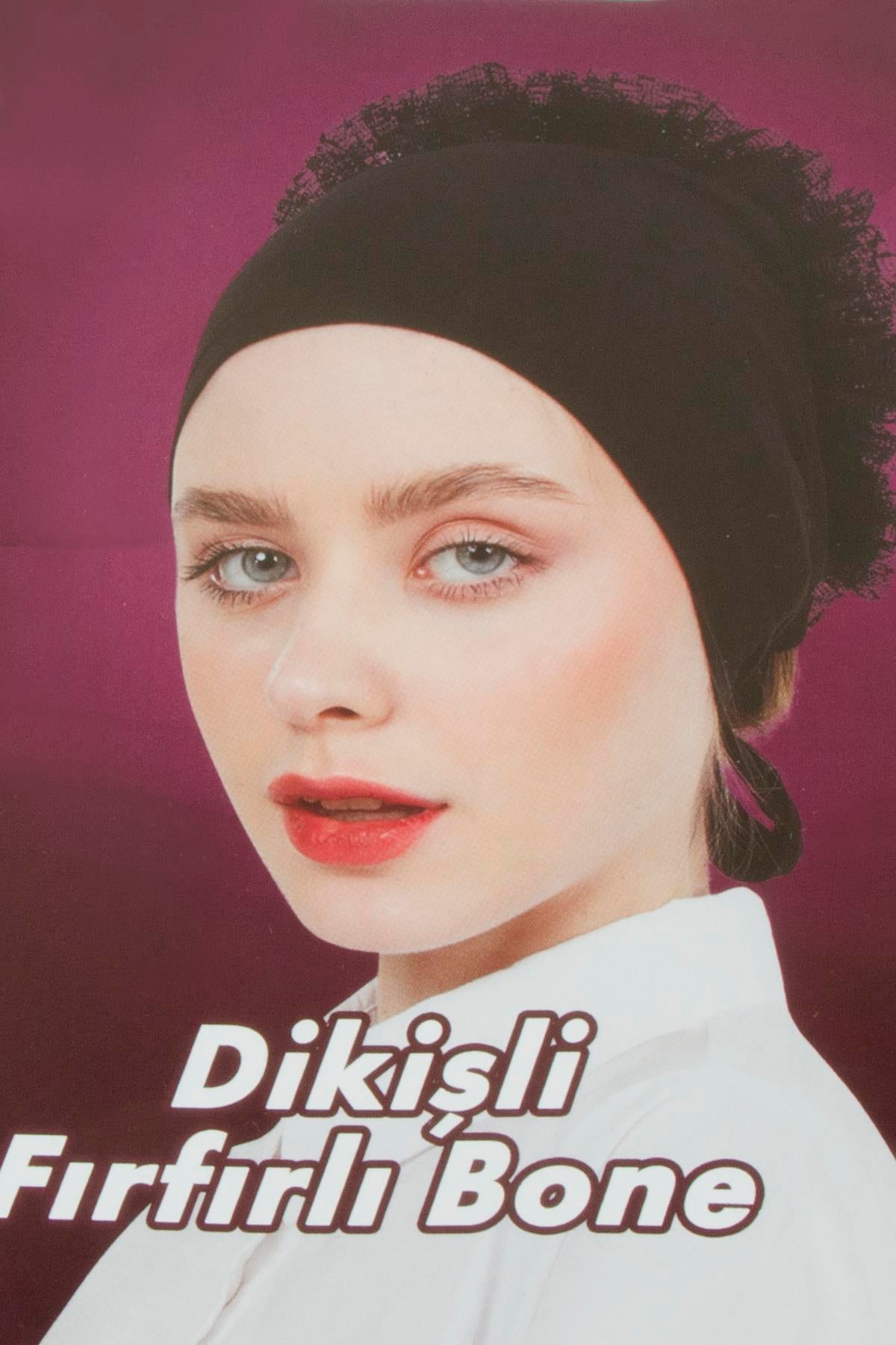Dikişli Fırfırlı Bone-Sütlü Kahve