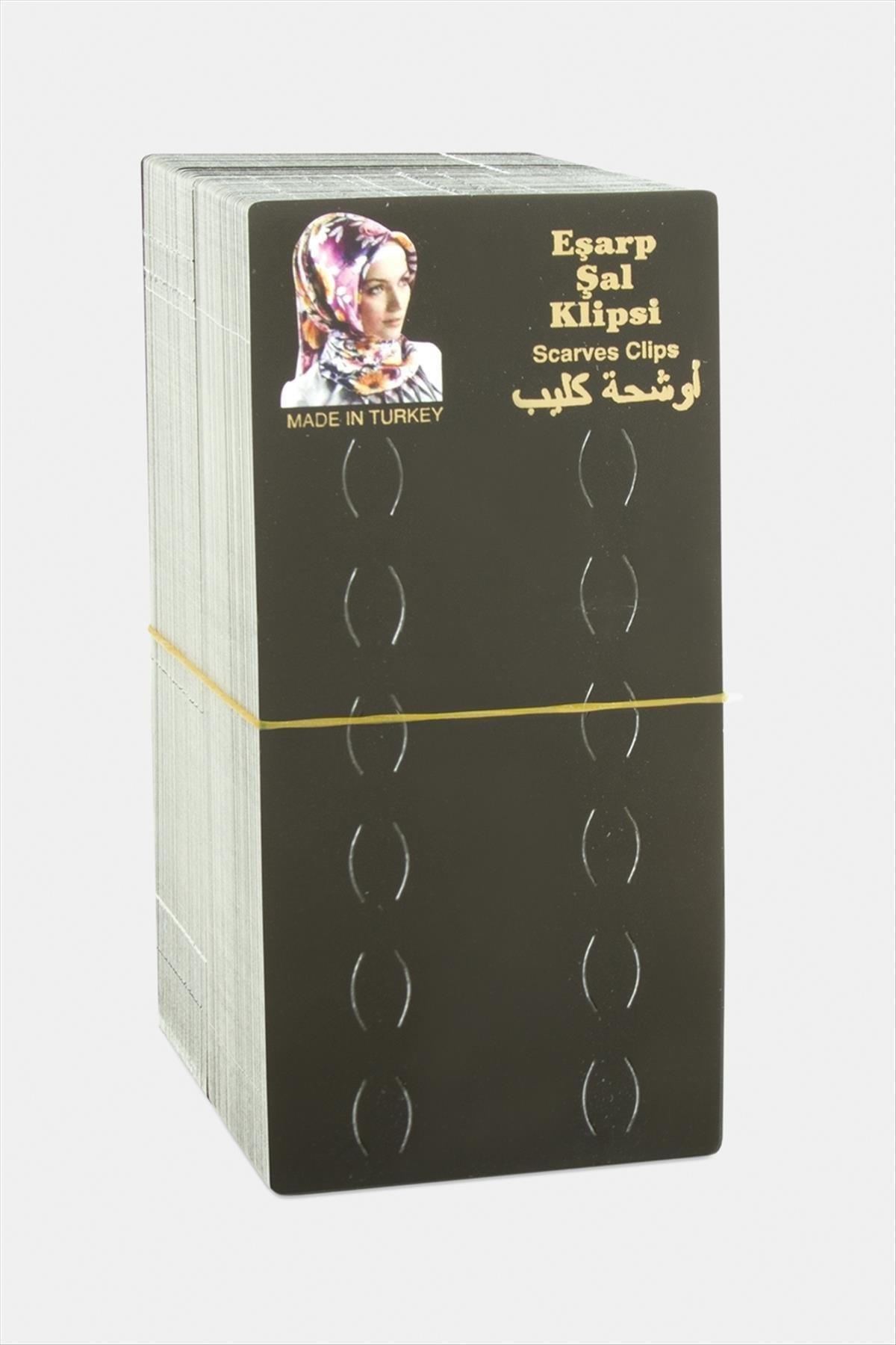 Eşarp Şal Klipsi Kartı-Siyah