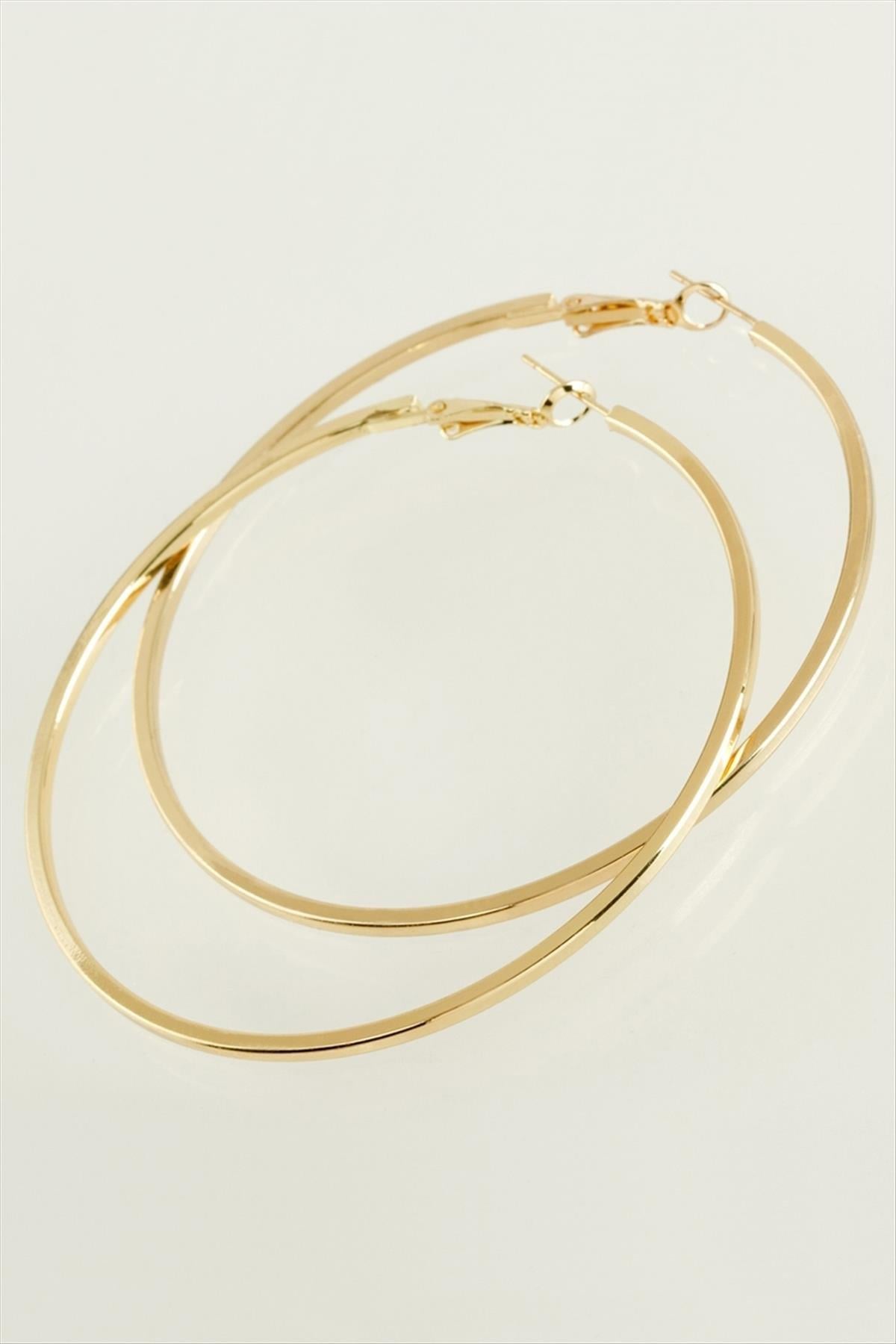 Ezme Halka Küpe 6 cm-Sarı