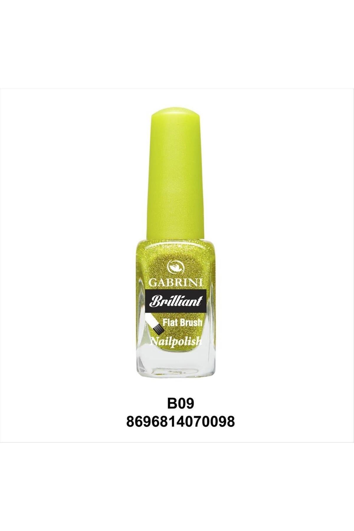 Gabrini Brilliant Flat Brush Oje Simli Oje-Fıstık Yeşili