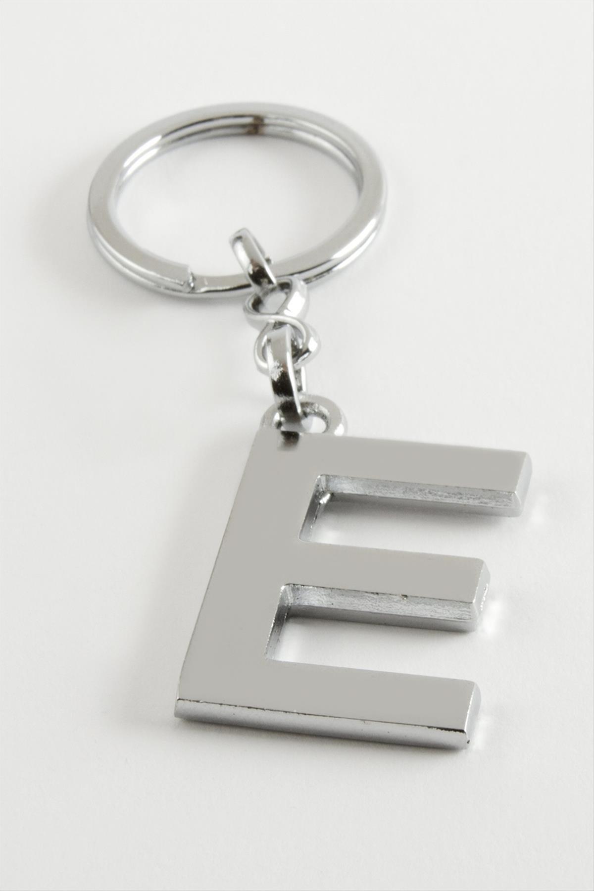 Gümüş Renkli Metal Harf Anahtarlık Standlı 72 Adet