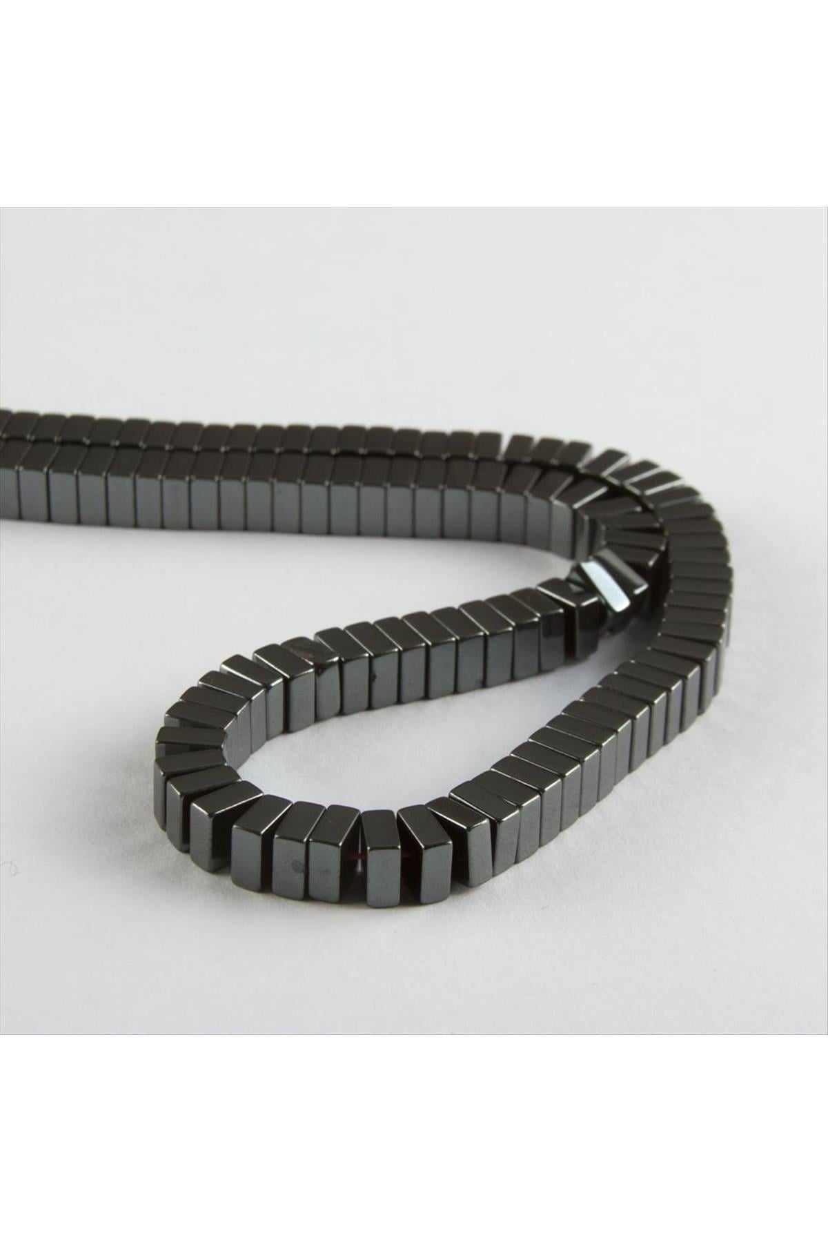 Hematit Kalın Kare Taşı 6 mm