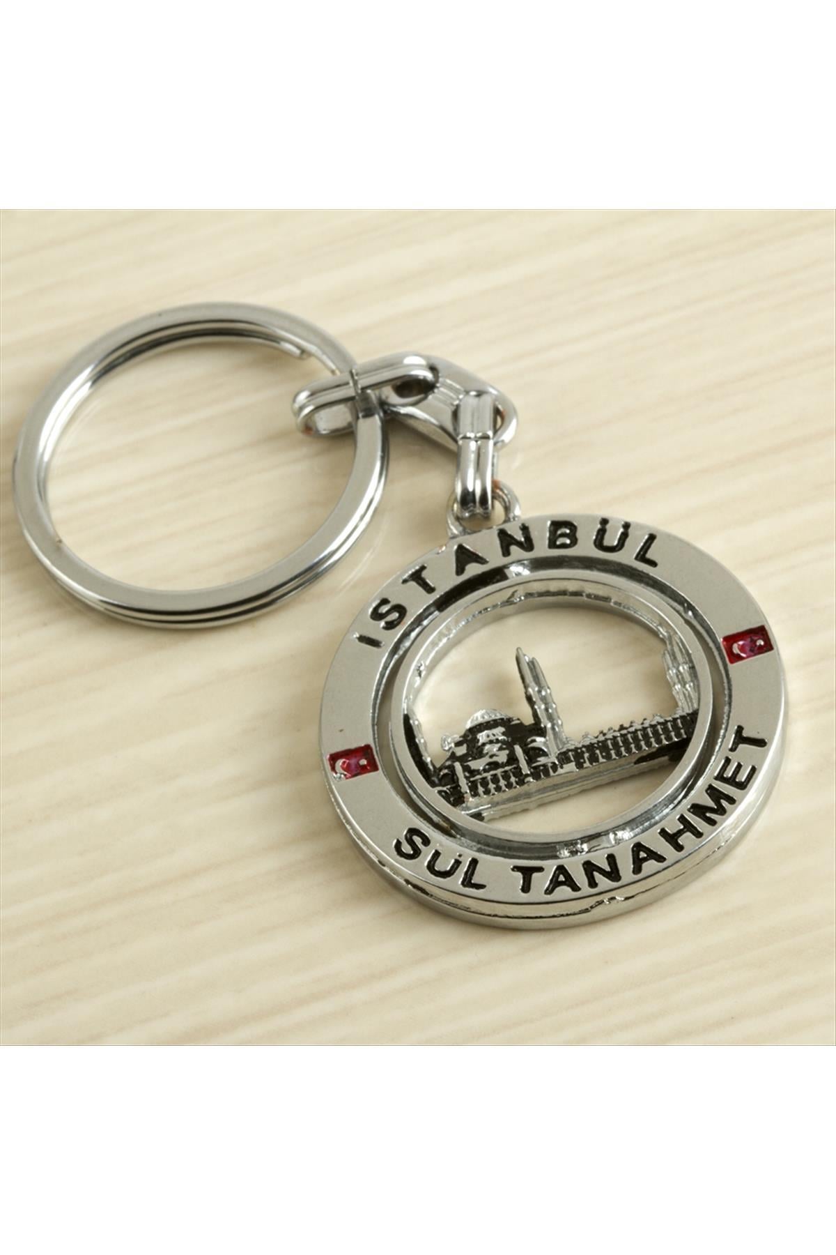 İstanbul Yazılı Metal Anahtarlık-Gümüş Rengi