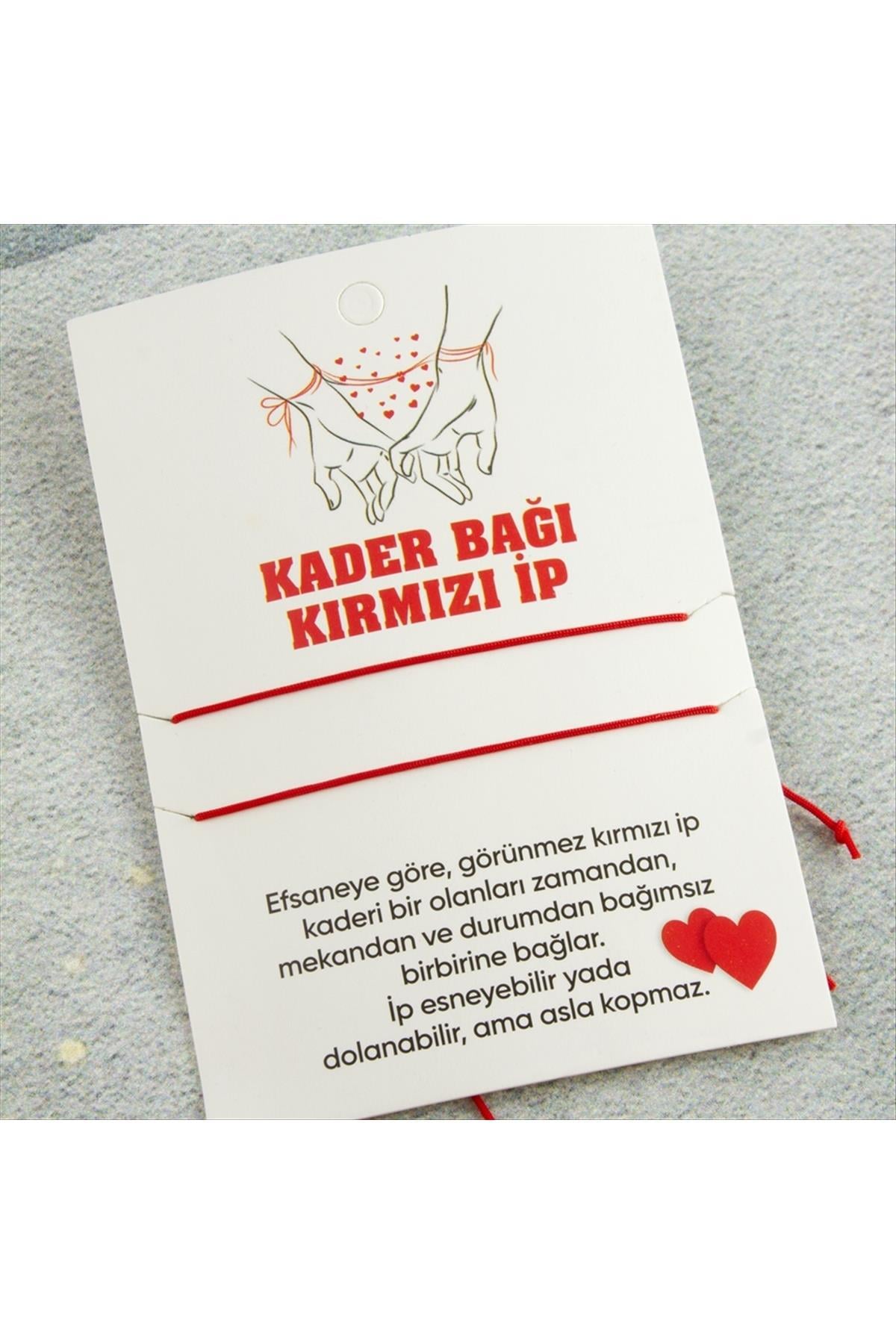 Kader Bağı Kırmızı İp Bileklik-Renkli