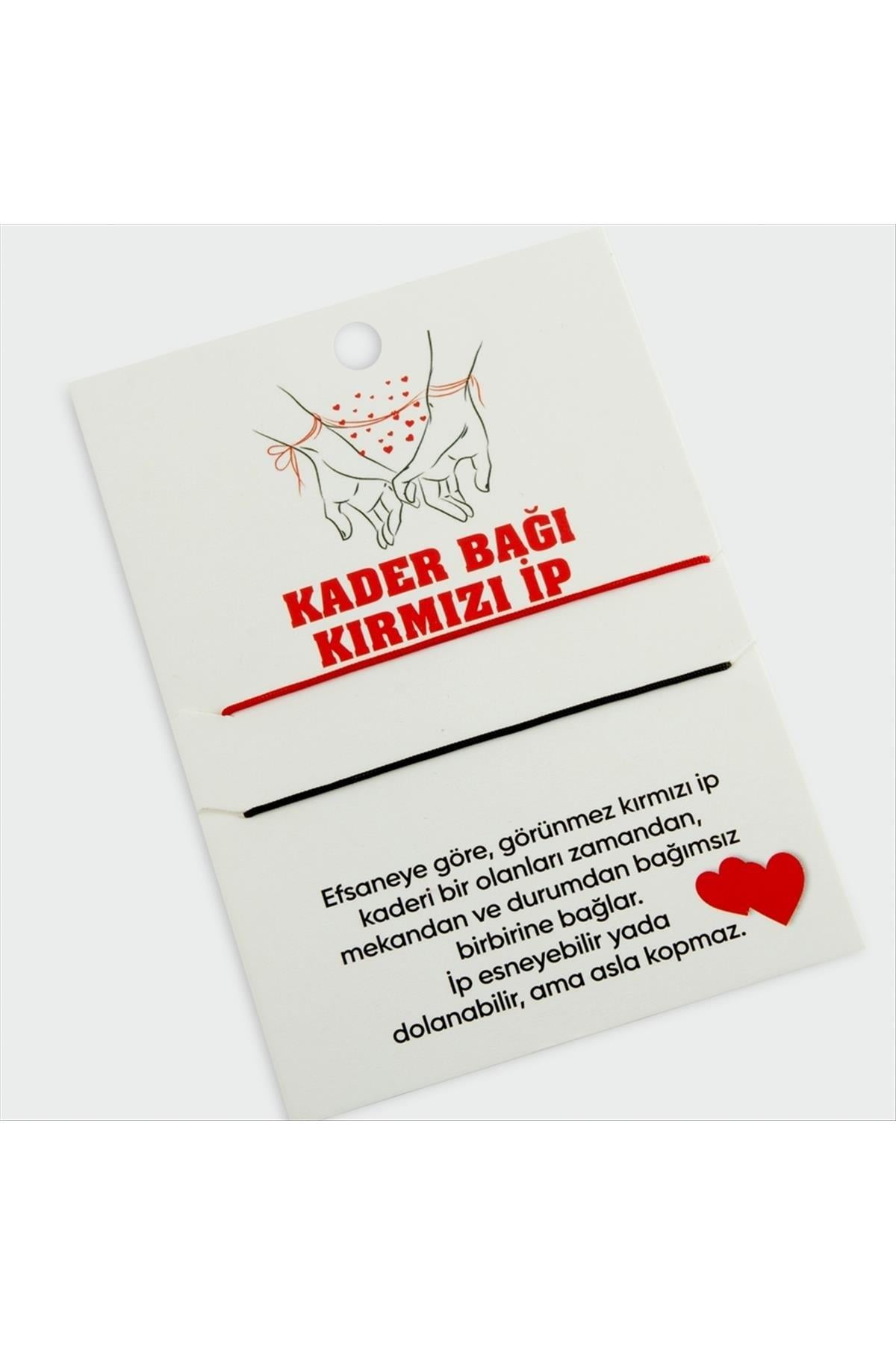 Kader Bağı Kırmızı İp Bileklik-Renkli