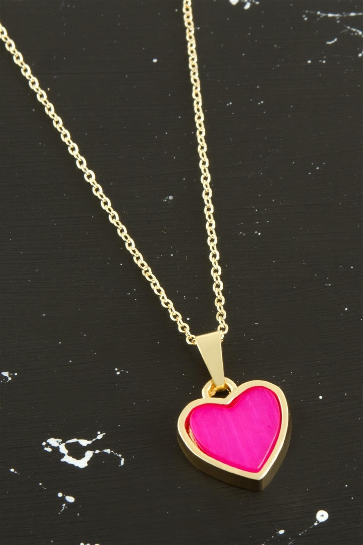 Kalp Polyester Kolye