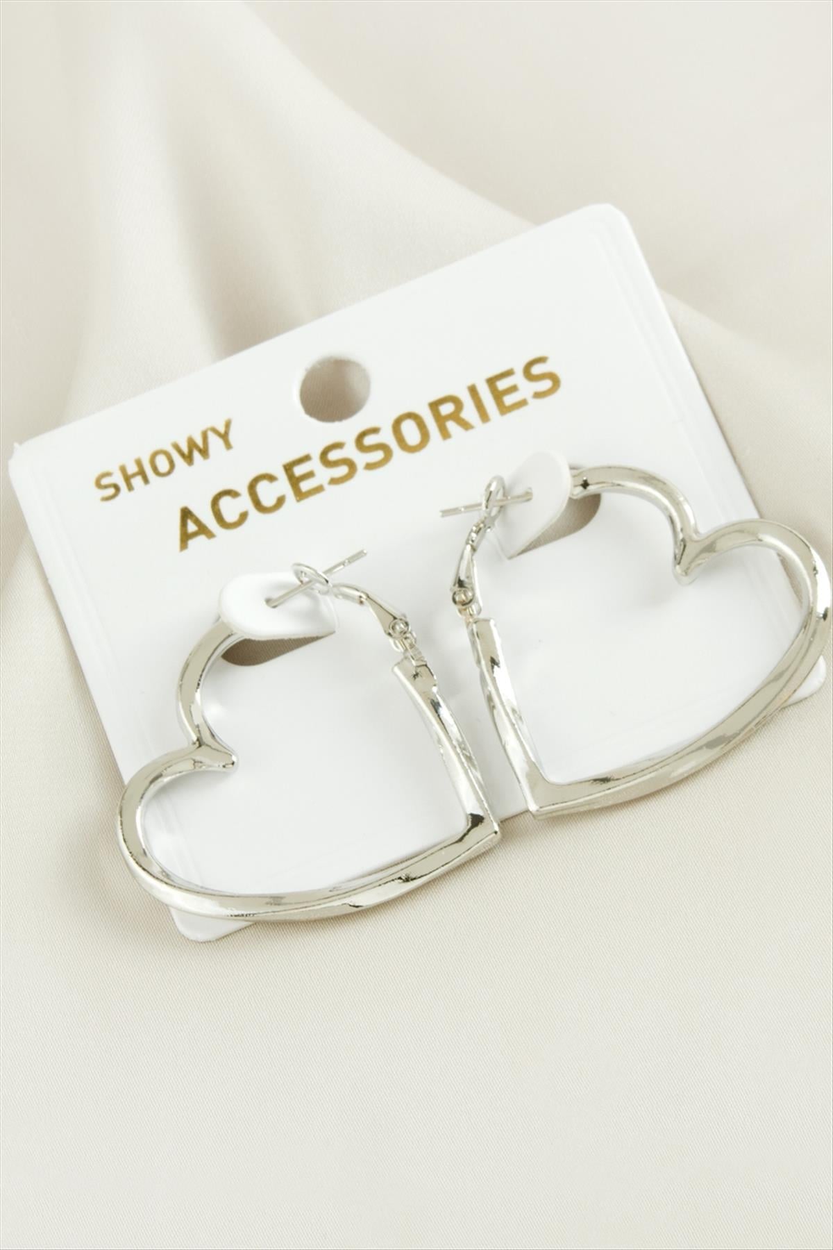 Kalp Trend Metal Küpe 3 cm