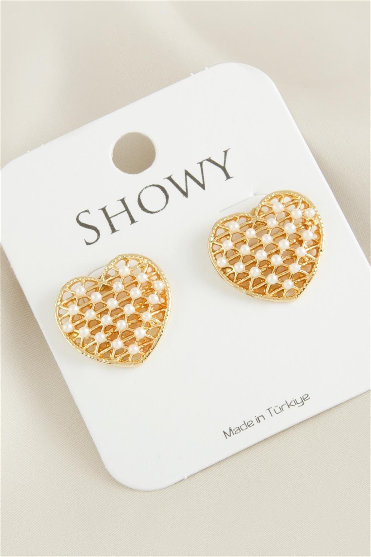 Kalp Yeni Sezon İnci Küpe