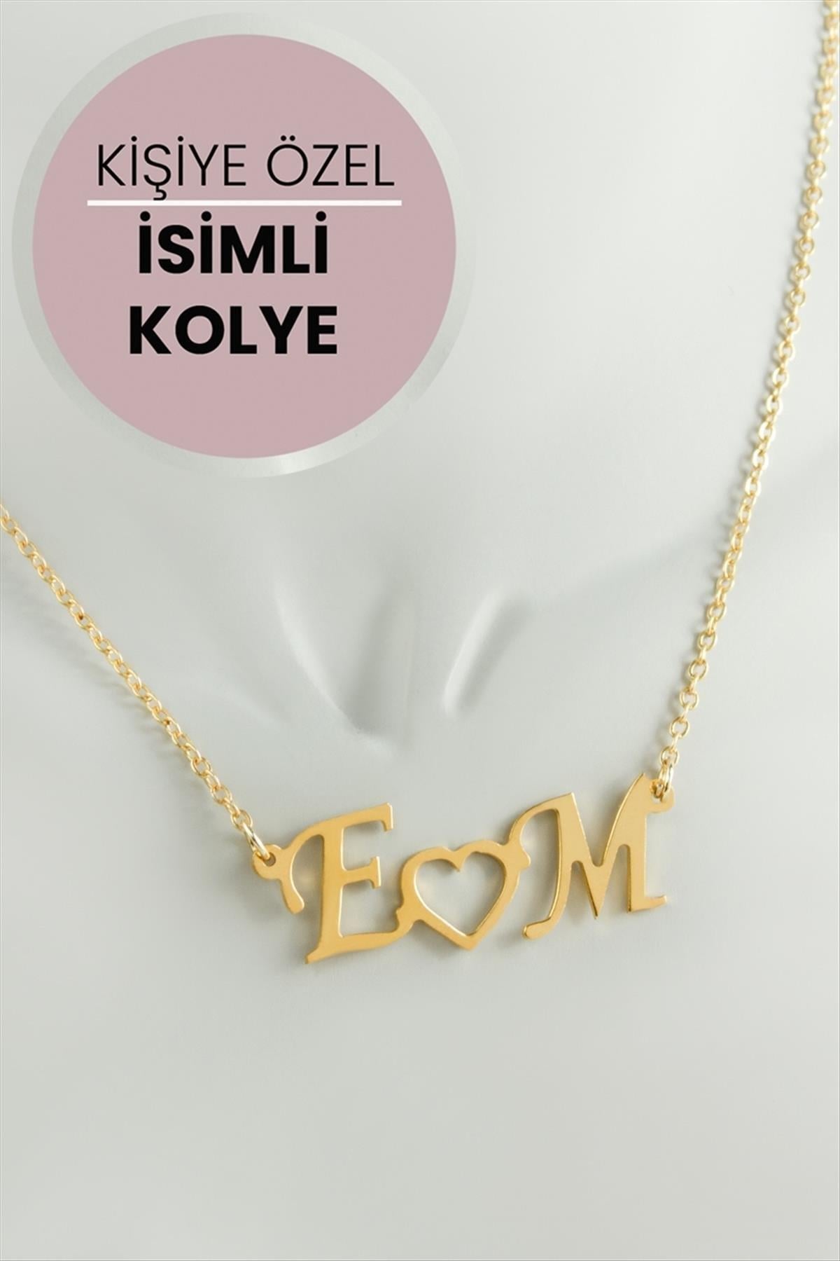 Kişiye Özel İsim Yazılı Kolye Sarı