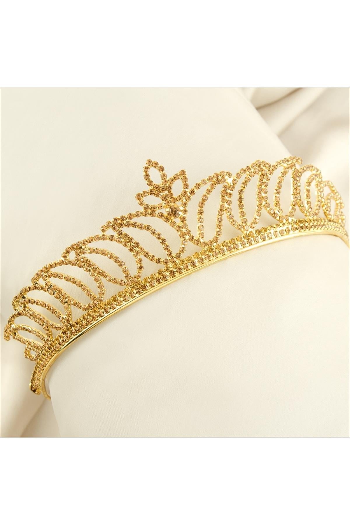 Lüks Taşlı Gelin Taçı